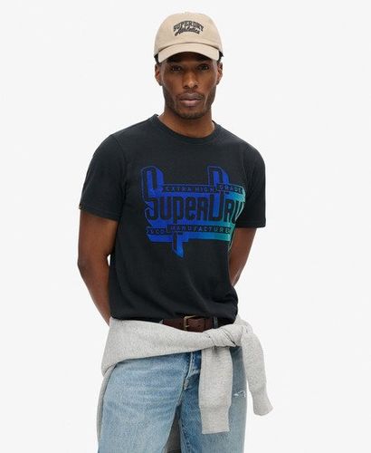 Men's Flocked Fade Graphic T Shirt Black / Nero Black Marl - Size: L - Superdry - Modalova