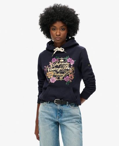 Damen Hoodie mit Floralem Grafiklogo - Größe: 42 - Superdry - Modalova