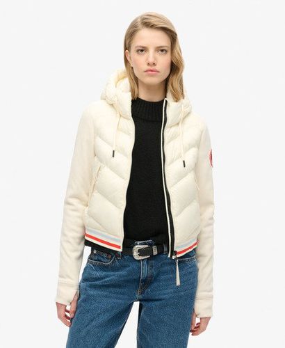 Women's Hooded Storm Fuji Hybrid Bomber Jacket Off White - Size: 14 - Superdry - Modalova