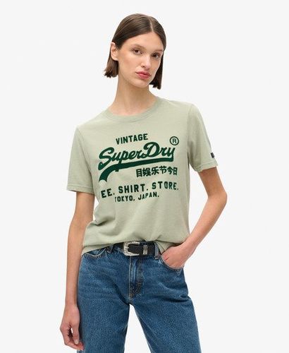 Women's Classic Vintage Logo Graphic Relaxed T-Shirt Green / Seagrass Green - Size: 12 - Superdry - Modalova