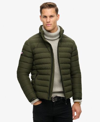 Men's Fuji Printed Padded Jacket Green / Dark Moss Green - Size: L - Superdry - Modalova