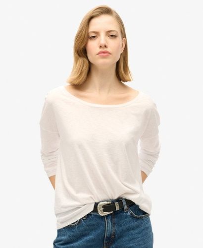Women's Long Sleeve Jersey Top White / Optic - Size: 14 - Superdry - Modalova