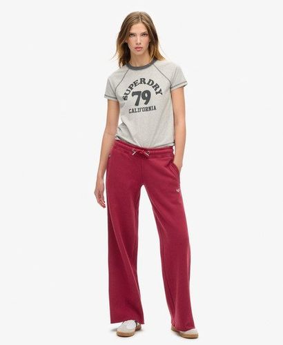 Women's Essential Logo Straight Joggers Red / Rich Burgundy - Size: 10 - Superdry - Modalova