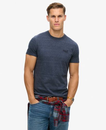 Men's Organic Cotton Essential Logo T-Shirt Dark Blue / Dark Indigo Blue Marl - Size: L - Superdry - Modalova