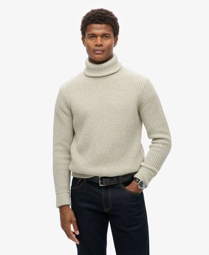 Men's The Merchant Store - Textured Roll Neck Jumper Light Grey / Light Grey Twist - Size: M - Superdry - Modalova