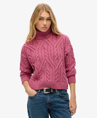 Damen Polo-Strickpullover mit Zopfmuster - Größe: 44 - Superdry - Modalova