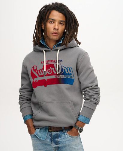 Men's Flocked Fade Graphic Hoodie Light Grey / Mid Grey - Size: M - Superdry - Modalova