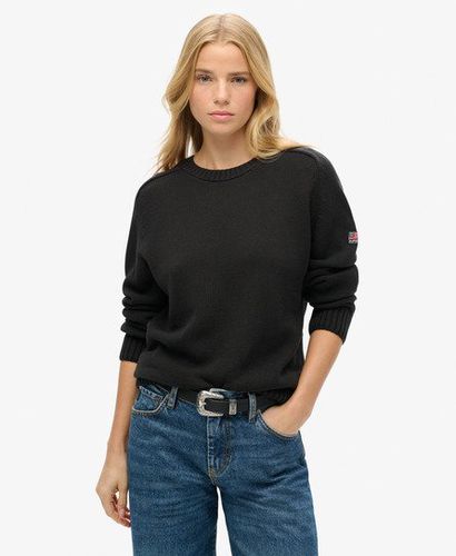 Women's Slouchy Knitted Crew Sweatshirt Dark Grey / Dark Charcoal - Size: 10 - Superdry - Modalova