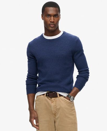 Men's Essential Slim Fit Crew Jumper Blue / Bright Blue Marl - Size: M - Superdry - Modalova