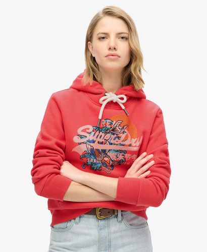 Women's Tokyo Vintage Logo Graphic Hoodie Red / Soda Pop Red - Size: 10 - Superdry - Modalova