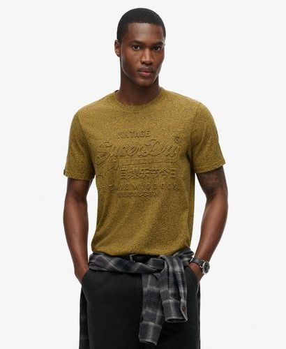 Men's Embossed Graphic T-Shirt Yellow / Utah Gold Grit - Size: L - Superdry - Modalova