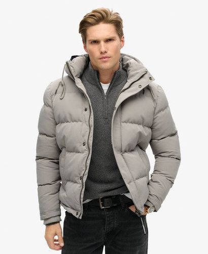 Men's Everest Short Hooded Puffer Jacket Grey / Alloy Grey - Size: L - Superdry - Modalova