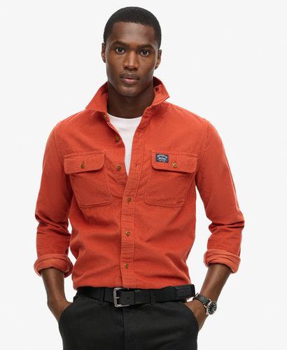 Men's Trailsman Relaxed Fit Corduroy Shirt Orange / Burnt Orange - Size: S - Superdry - Modalova