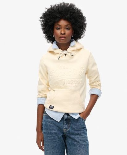 Women's Embossed Graphic Hoodie Cream / Rice White - Size: 10 - Superdry - Modalova