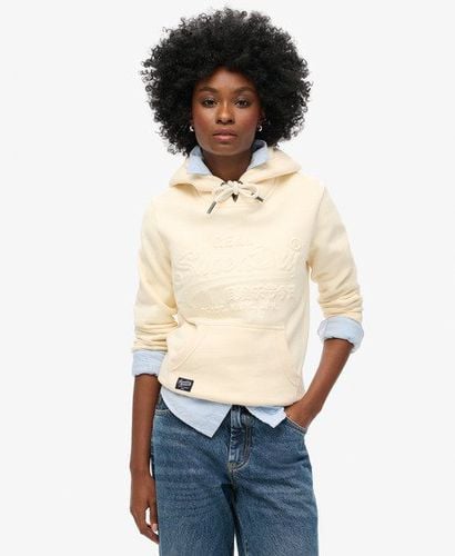 Women's Embossed Graphic Hoodie Cream / Rice White - Size: 16 - Superdry - Modalova