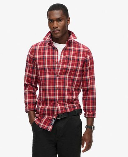 Men's Organic Cotton Vintage Check Shirt Red / Montauk Check Red - Size: S - Superdry - Modalova