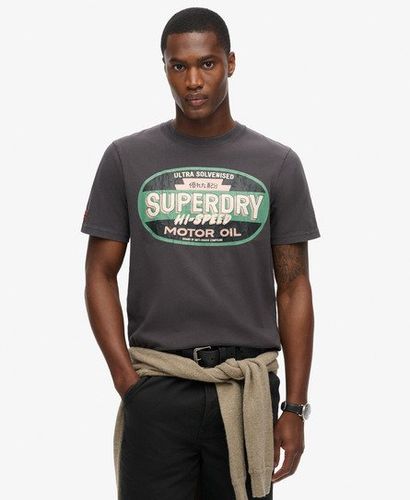 Herren Workwear Gasoline T-shirt mit Grafik - Größe: L - Superdry - Modalova