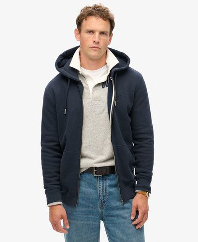 Men's Essential Logo Zip Hoodie Navy / Eclipse Navy - Size: XL - Superdry - Modalova