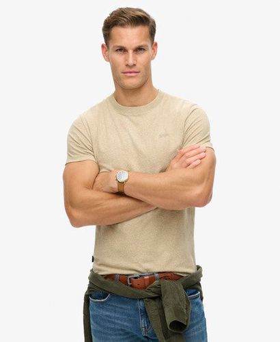 Men's Organic Cotton Essential Small Logo T-Shirt Beige / Tan Brown Fleck Marl - Size: S - Superdry - Modalova