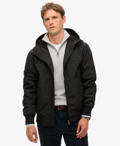 Men's Surplus Nylon Hooded Bomber Jacket Black / Jet Black - Size: Xxl - Superdry - Modalova