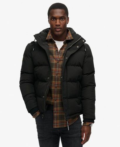 Men's Everest Short Hooded Puffer Jacket Dark Grey / Jet Black - Size: Xxl - Superdry - Modalova