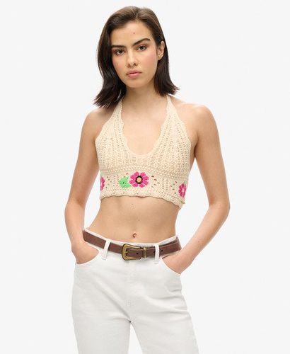 Women's Crochet Flower Bralette Cream / Buttercream - Size: 16 - Superdry - Modalova