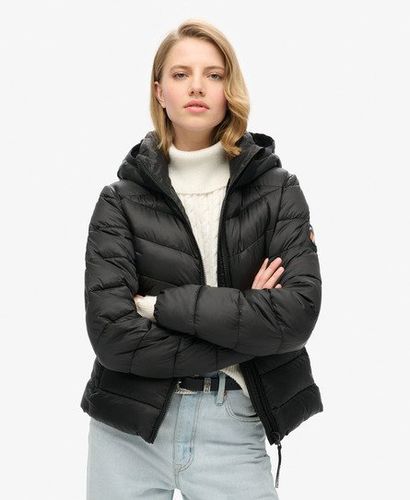 Women's Hooded Fuji Quilted Padded Jacket Black - Size: 10 - Superdry - Modalova