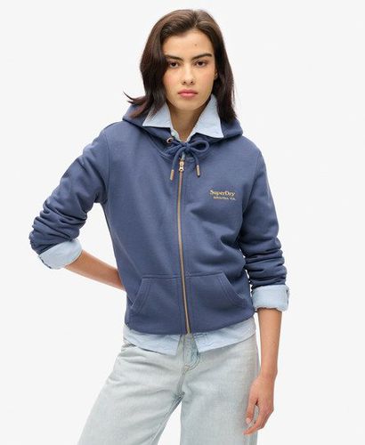 Women's Essential Logo Zip Hoodie Navy / Mariner Navy - Size: 10 - Superdry - Modalova