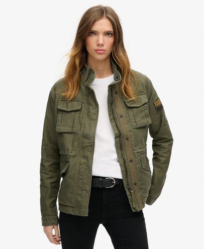 Women's Embellished Classic M65 Jacket Khaki / Washed Khaki - Size: 10 - Superdry - Modalova