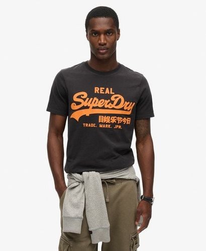 Men's Neon Vintage Logo Graphic T-Shirt Brown / Bison Black - Size: L - Superdry - Modalova