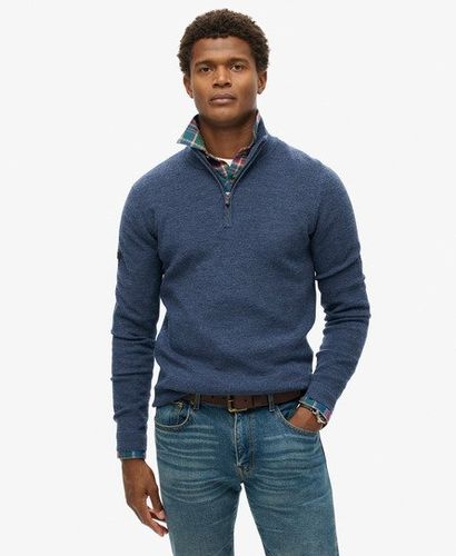 Men's Merino Half Zip Jumper Navy / Rich Navy - Size: Xxl - Superdry - Modalova