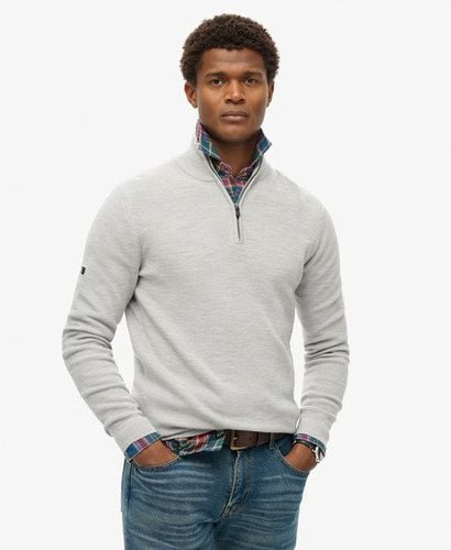 Men's Merino-Pullover mit Halblangem Reißverschluss - Größe: XL - Superdry - Modalova