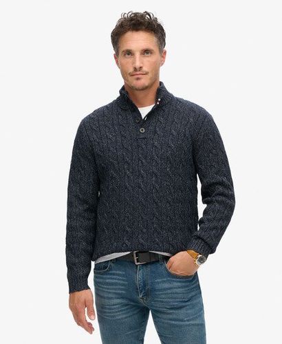 Herren Pullover mit Zopfmuster und Knopfleiste - Größe: S - Superdry - Modalova
