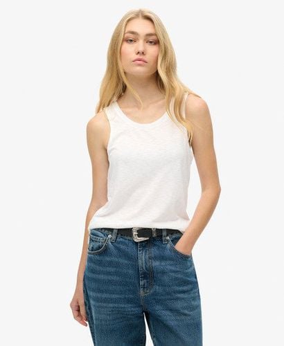 Women's Scoop Neck Tank Top White / Optic - Size: 14 - Superdry - Modalova