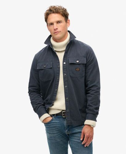 Men's Organic Cotton Canvas Workwear Overshirt Navy / Eclipse Navy - Size: S - Superdry - Modalova