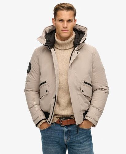 Men's City Padded Bomber Jacket Beige / Deep Beige Slub - Size: L - Superdry - Modalova