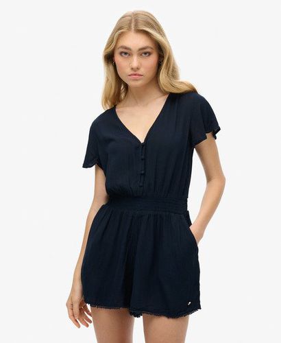 Women's Short Sleeve Beach Playsuit Navy / Eclipse Navy - Size: 10 - Superdry - Modalova