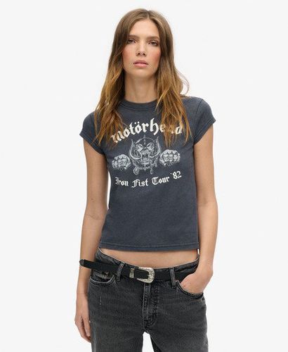 Women's Classic Motorhead Cap Sleeve T-Shirt, Blue and White, Size: 14 - Superdry - Modalova