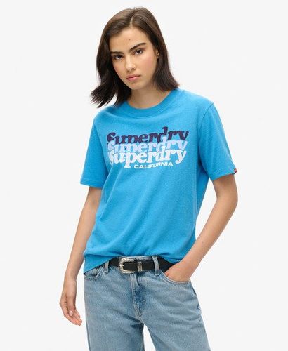 Women's Archive Graphic T-Shirt Blue / Scuba Blue Marl - Size: 8 - Superdry - Modalova