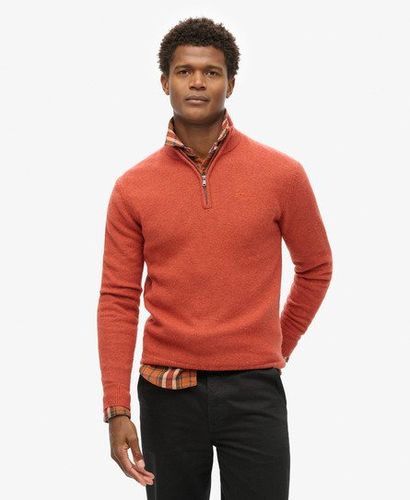 Men's Essential Embroidered Knitted Half Zip Jumper Orange / Autumnal Orange - Size: Xxl - Superdry - Modalova