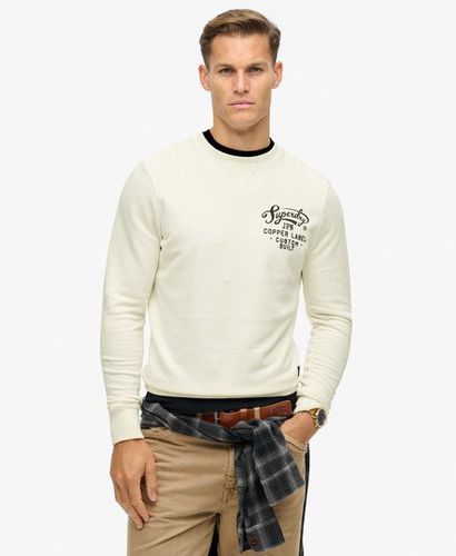 Men's Copper Label Graphic Crew Sweatshirt Cream - Size: XL - Superdry - Modalova