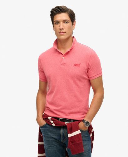 Men's Classic Pique Polo Shirt Pink / Punch Pink Marl - Size: L - Superdry - Modalova