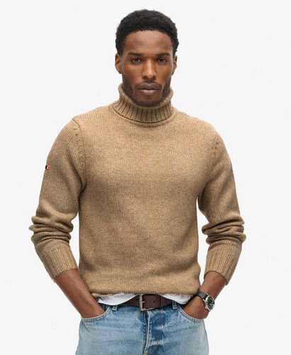 Men's Brushed Roll Neck Jumper Beige / Humus Beige - Size: L - Superdry - Modalova