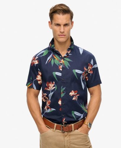 Men's Short Sleeve Hawaiian Shirt Navy / Dark Navy Hawaiian - Size: Xxl - Superdry - Modalova