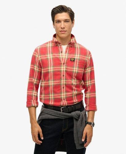 Men's Long Sleeve Cotton Lumberjack Shirt Red / Drayton Check Red - Size: M - Superdry - Modalova