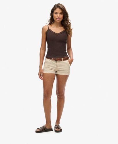 Women's Chino Hot Shorts Cream / Oatmeal - Size: 10 - Superdry - Modalova