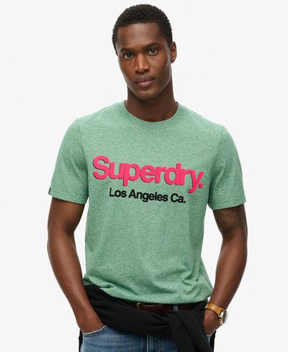 Men's Core Logo Classic Washed T-Shirt Green / Bright Green Grit - Size: L - Superdry - Modalova