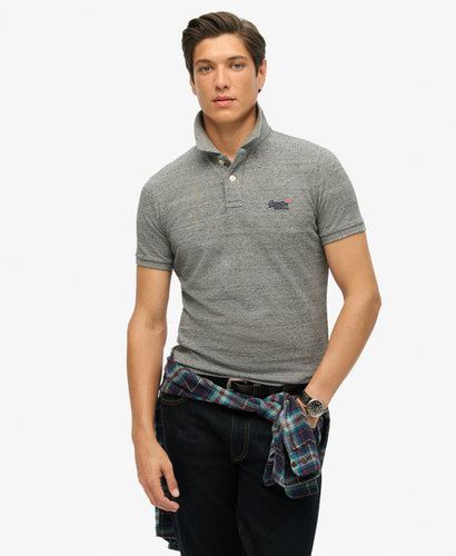 Men's Organic Cotton Essential Classic Fit Pique Polo Grey / Flint Steel Grit - Size: Xxxl - Superdry - Modalova