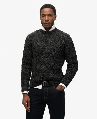 Men's Jacob Crew Jumper Black / Charcoal Black Twist - Size: Xxxl - Superdry - Modalova