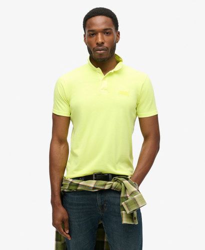 Men's Essential Logo Neon Jersey Polo Shirt Yellow / Dry Fluro Yellow - Size: M - Superdry - Modalova